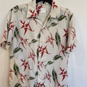 Sandro Floral Print Men's Shirt in Red and Green like new